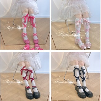 Ribbon Girl Lolita Style Socks by Roji Roji (RJ02)